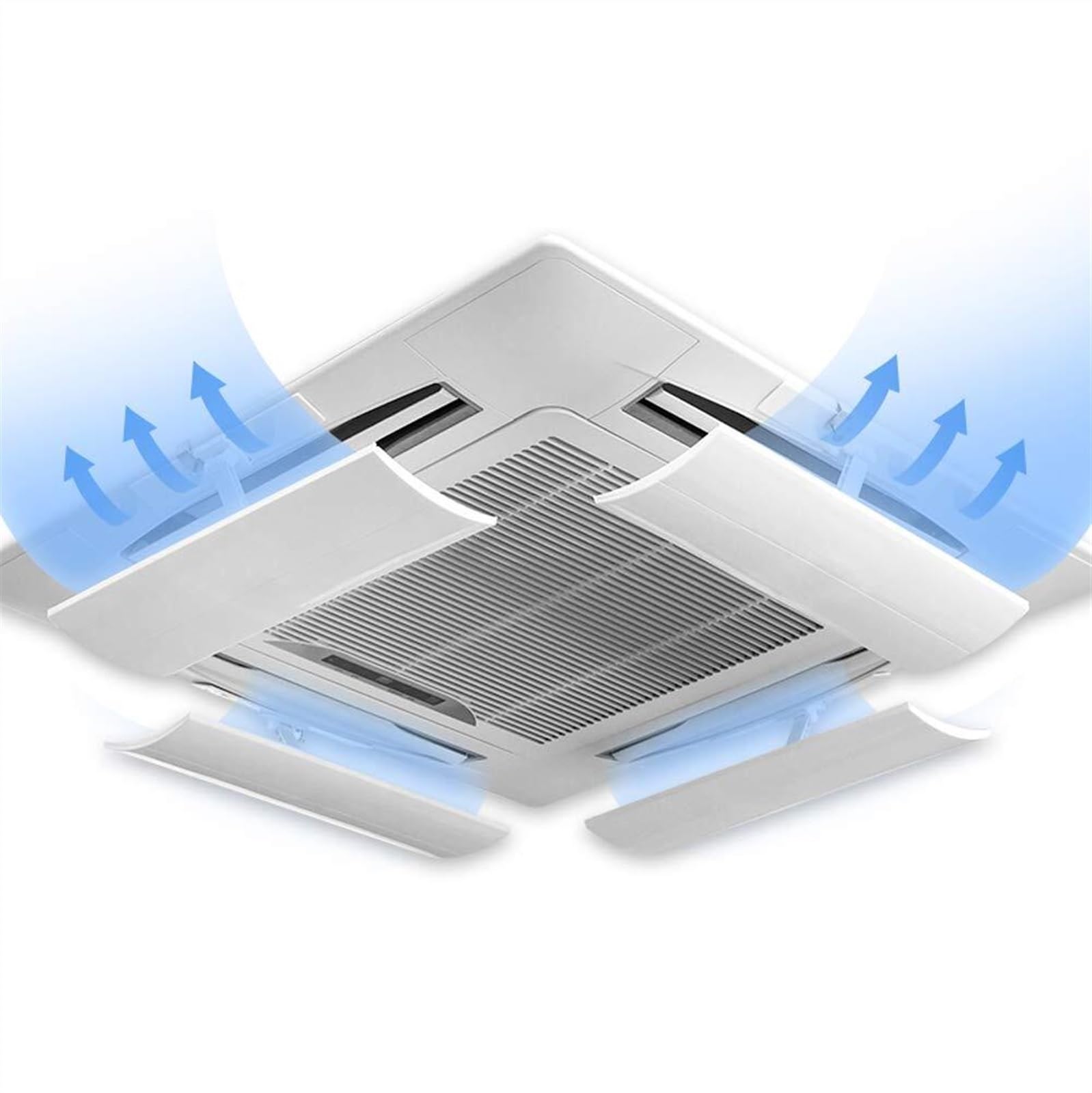 Air Conditioner Deflector for Ceiling Central Air Conditioning (One Slice) Telescopic Design 50-74cm,Prevent The Air from Blowing Straight,Angle Adjustable,ABS+PP