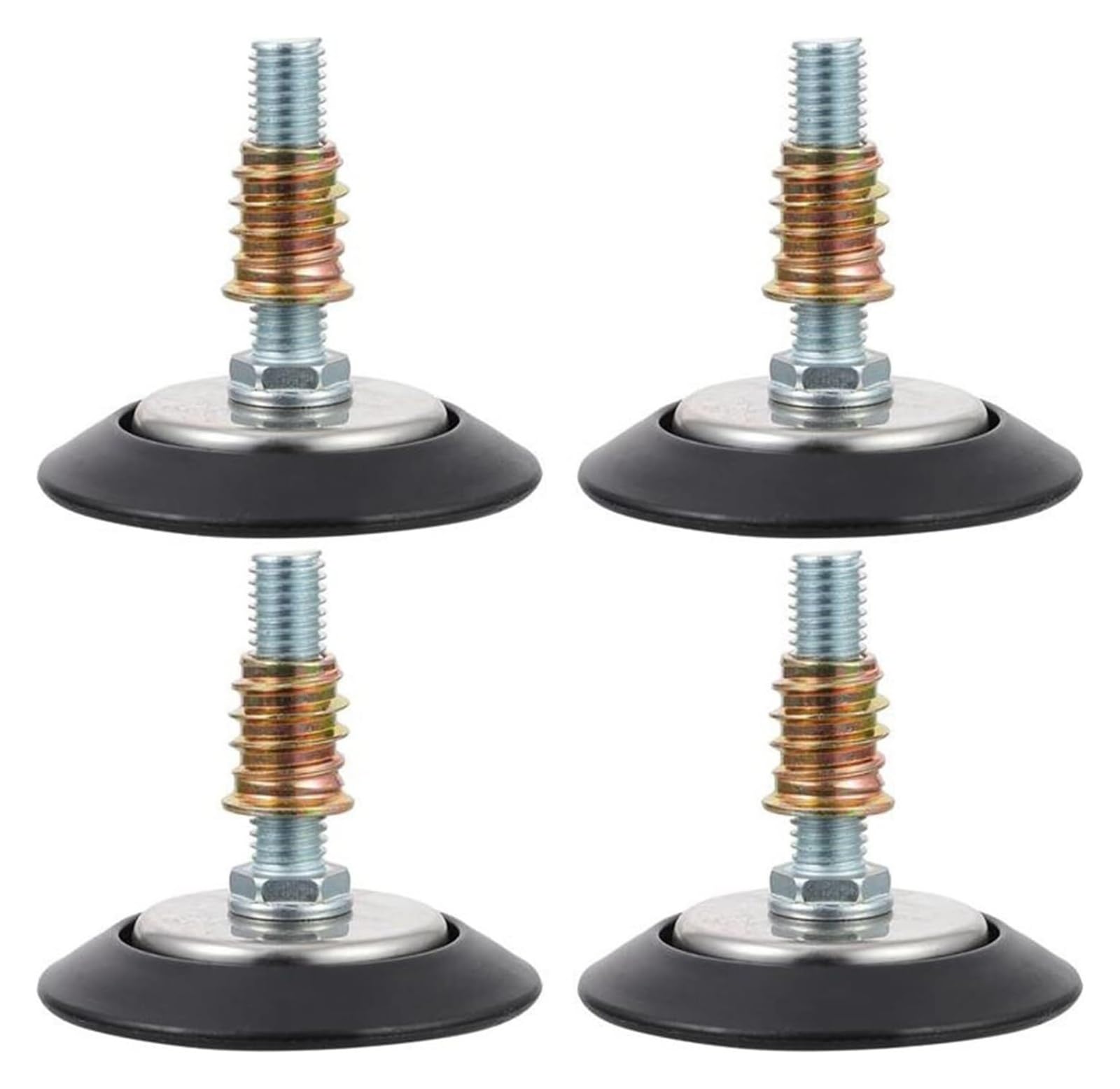 Pieds de nivellement à vis en acier inoxydable pour pied meuble réglable noir argent x4