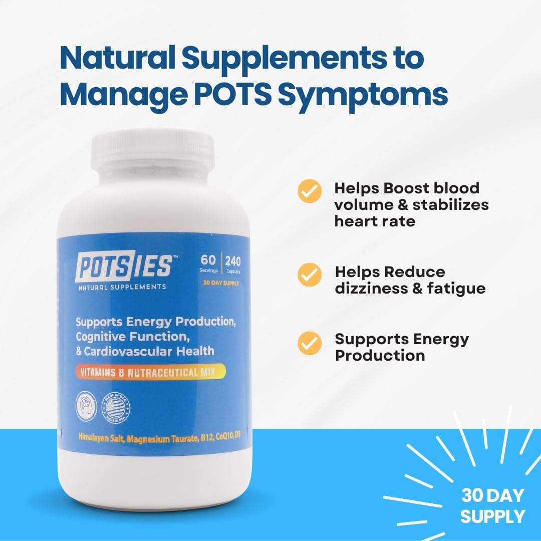POTS Supplement Vitamin & Nutraceutical Mix Capsules for Pots Syndrome | POTS Management Essentials | 240 Capsules - 30 Day Supply - Image 2
