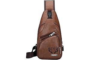 Personalized Leather Sling Bag - Ultimate Crossbody & Chest Bag with USB Charging Port