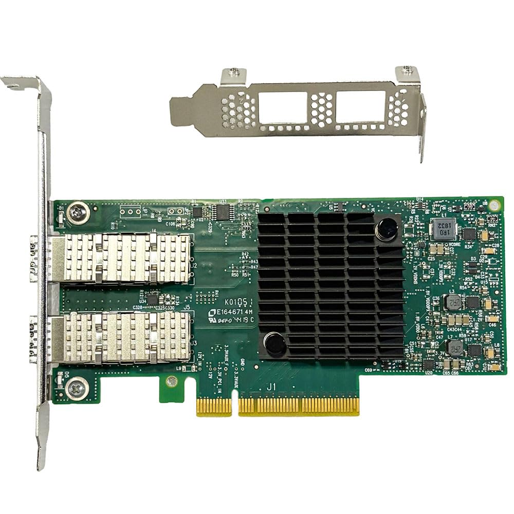 Scheda di rete 25GbE compatibile Mellanox MCX4121A-ACAT, 2 porte SFP28 PCIe x8 | Due porte SFP28 10/25GbE, interfaccia PCIe 3.0 x8 e connessione di rete veloce e affidabile per server, NAS e workstation.