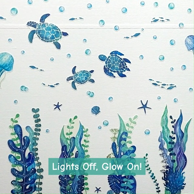 Stickers de pared DECOWALL Ocean que brillan en la oscuridad miniatura 7