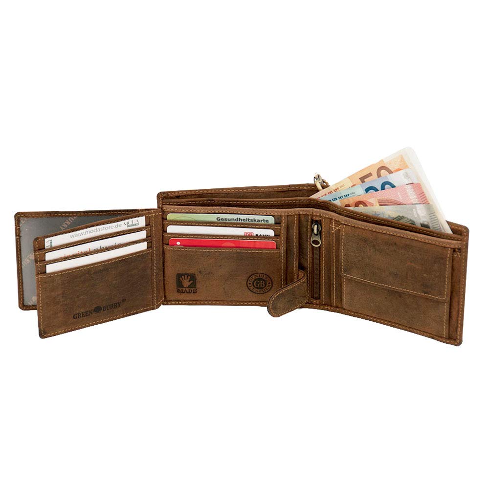 Portefeuille avec chaîne de vélo-bilderpalette g1796 "save «-quer portefeuille en cuir de la marque greenburry