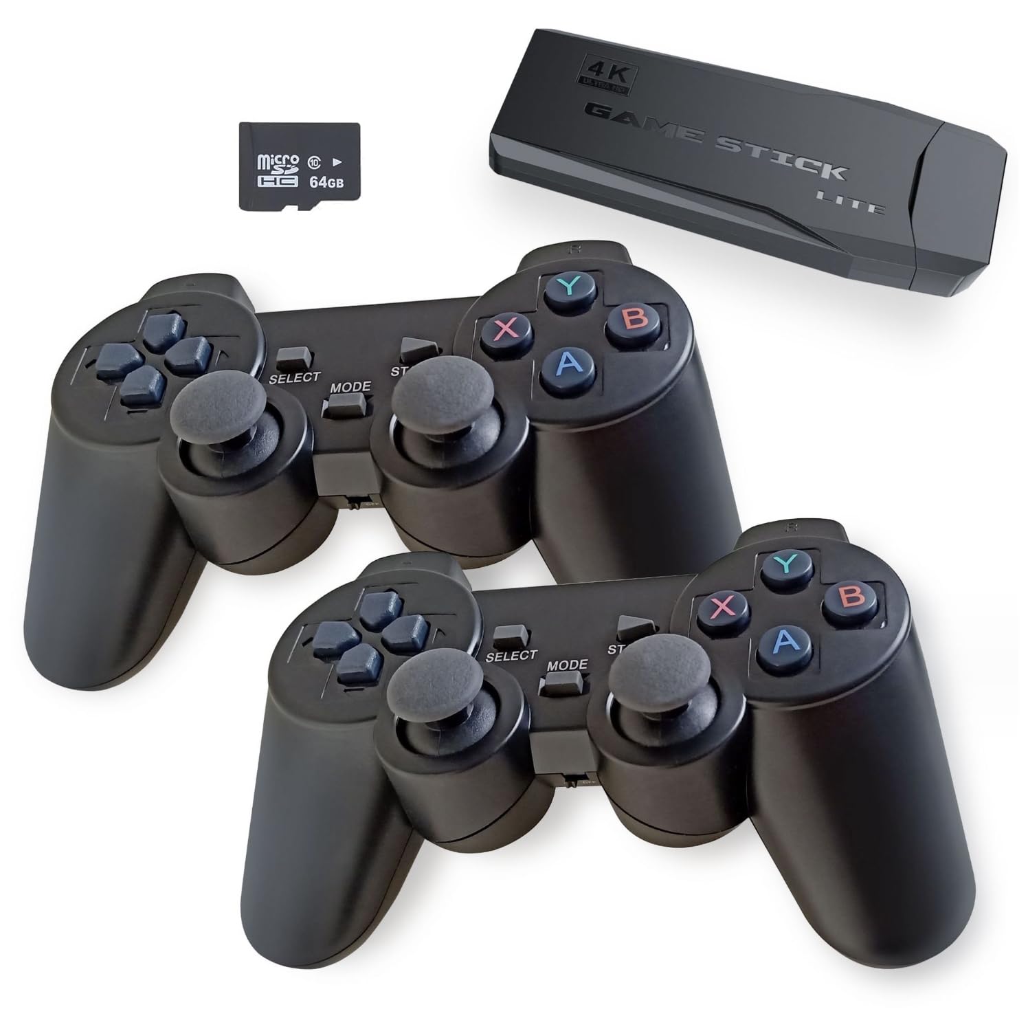 Wireless Retro Game Console with 20,000+ Games & 9 Emulators Built in - Plug and Play Video Games for 4K HDMI TV - Includes 2.4g Wireless Controllers - Nostalgia Stick Game - 64G