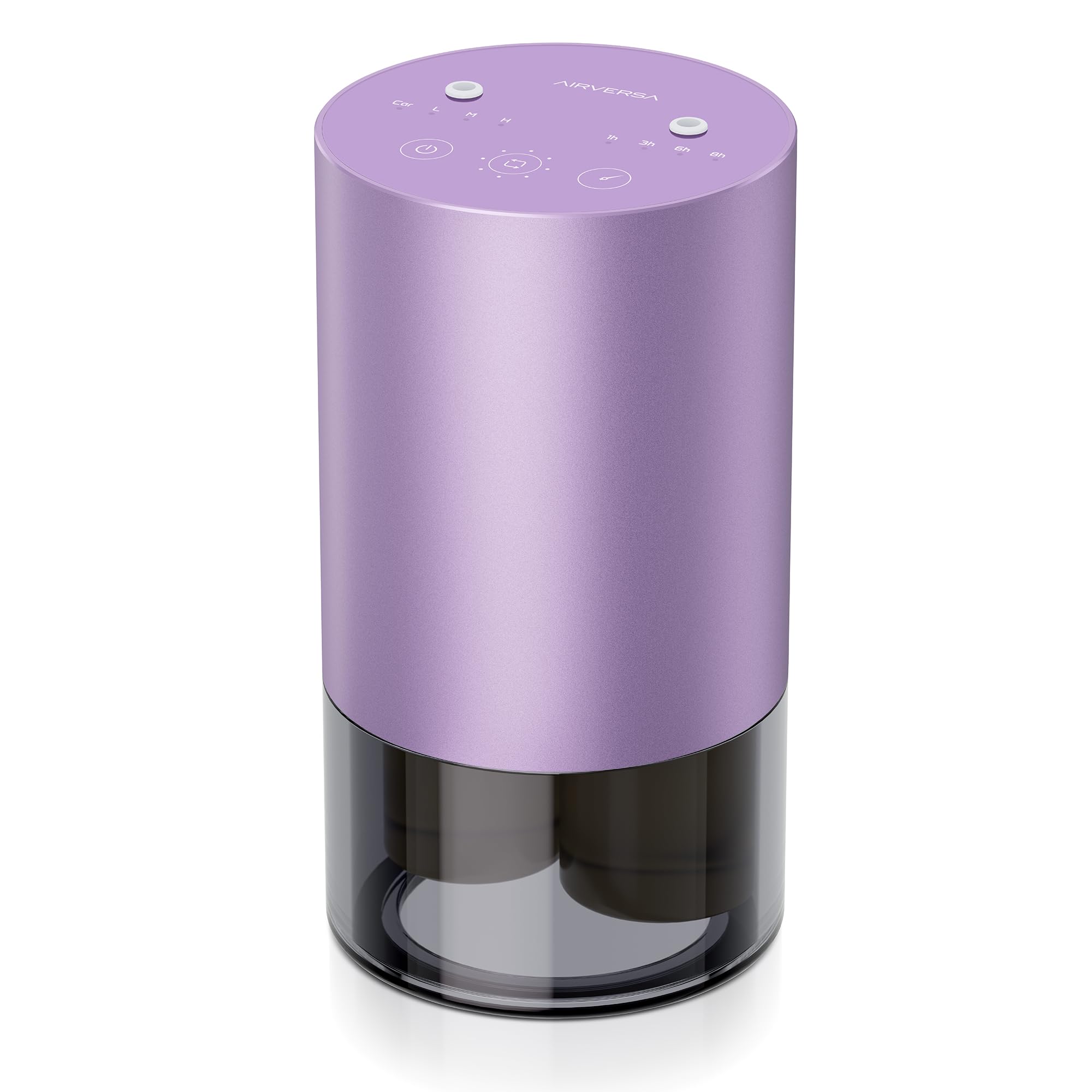 Airversa Diffuseur d'huiles essentielles sans eau à double buse pour la maison, diffuseur de parfum rechargeable avec 5 réglages de minuterie, 4 niveaux de brume avec mode véhicule pour voiture