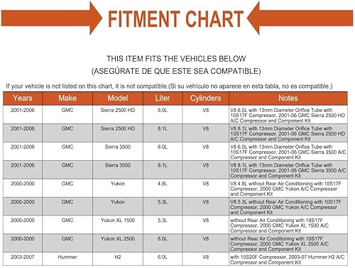 Miniatura 8 de Compresor de A/C de repuesto y kit de secador de receptor, elección mecánica para Silverado Escalade 00-06