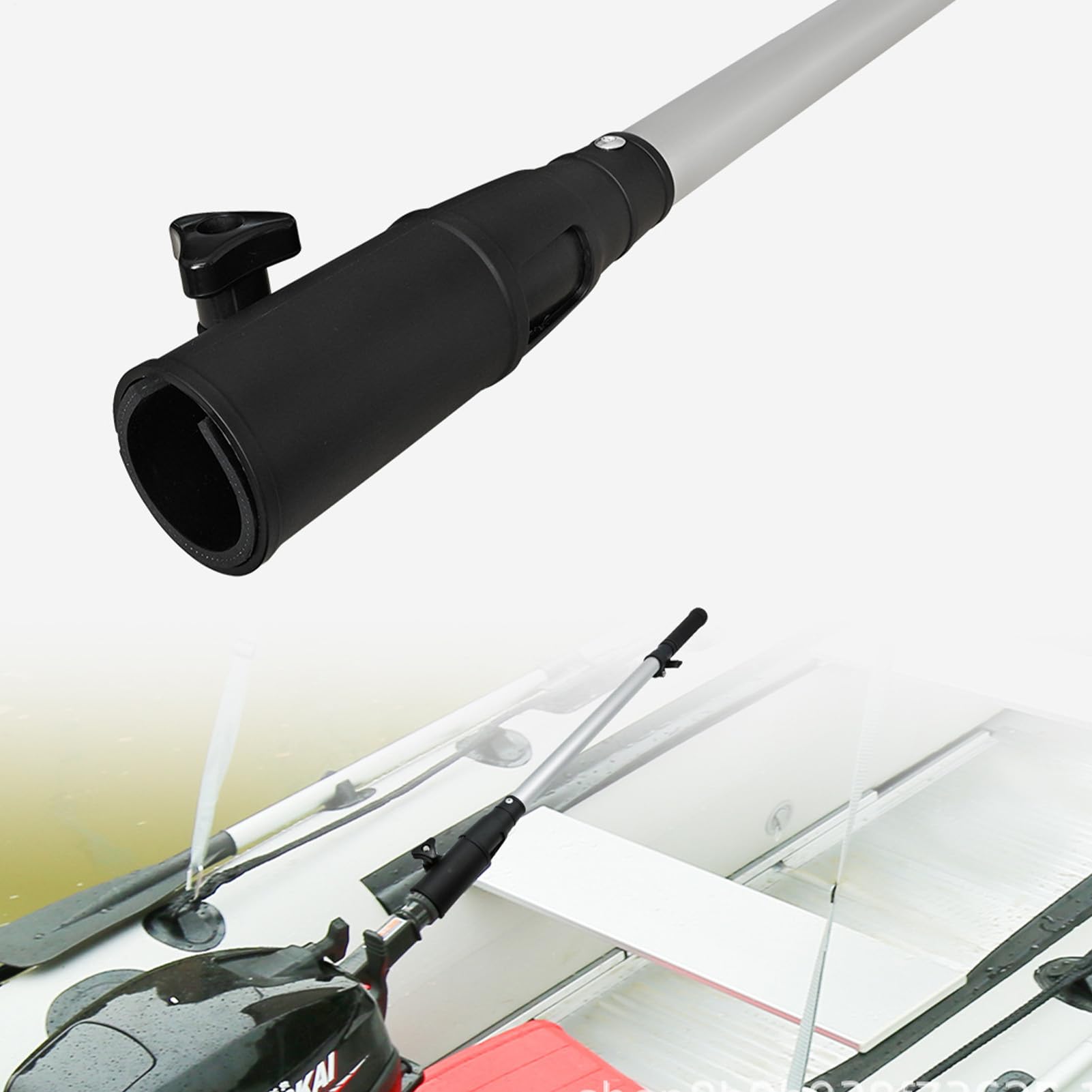 Mango de extensión de motor de arrastre – Extensión telescópica ergonómica | Mango de dirección ajustable para control de barcos, hardware de cubierta marina para hombres, uso comercial, pesca en el