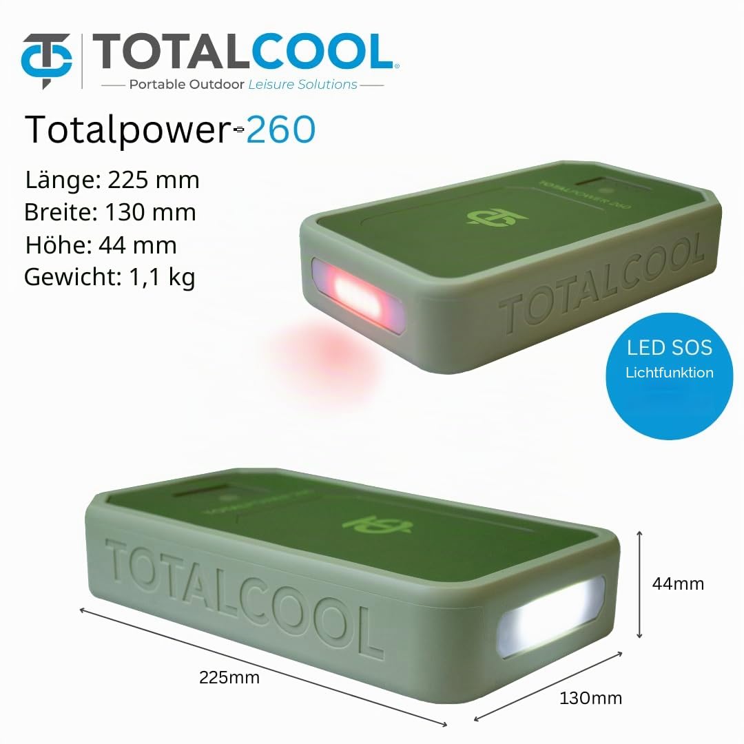 Totalpower 260 Portable Power Pack Off Grid Power Supply Lightweight Battery Power Pack Camping Fishing Backup Power Bank