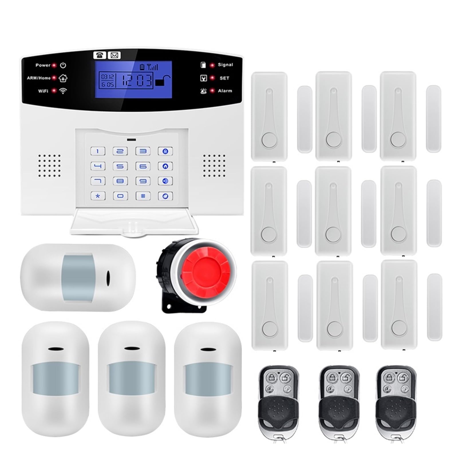 CUDTAPI Smart Wireless Wire GSM Home Security Alarm System With Motion Sensor Smoke Detector(G2BT1)