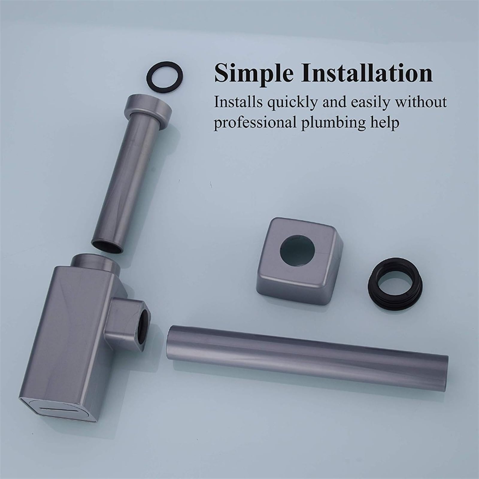 Sifone a P, Kit sifone universale for lavello, diametro 1-1/4 pollici, altezza regolabile da 3,94 a 7,68(Round)