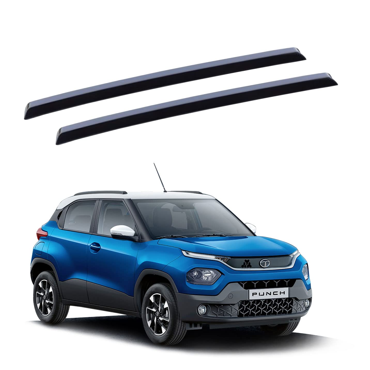 Auto Pearl O.E. Type Roof Rail Compatible with Punch 2021 (Set of 2)|Black-image-8