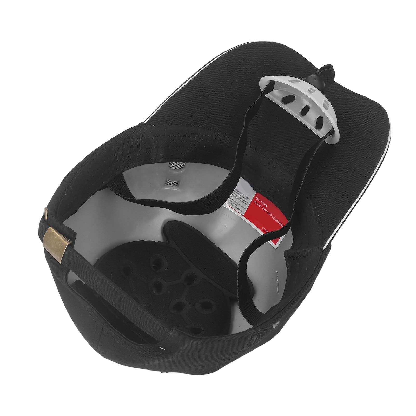 Sichere Anstoßkappe, Verstellbare Baseballmütze, ABS-Innenseite, Atmungsaktive Baumwolle, Leichte Arbeitsmütze, Schwarz, Gepolsterte Anstoßkappe, Industrielle Anstoßkappe