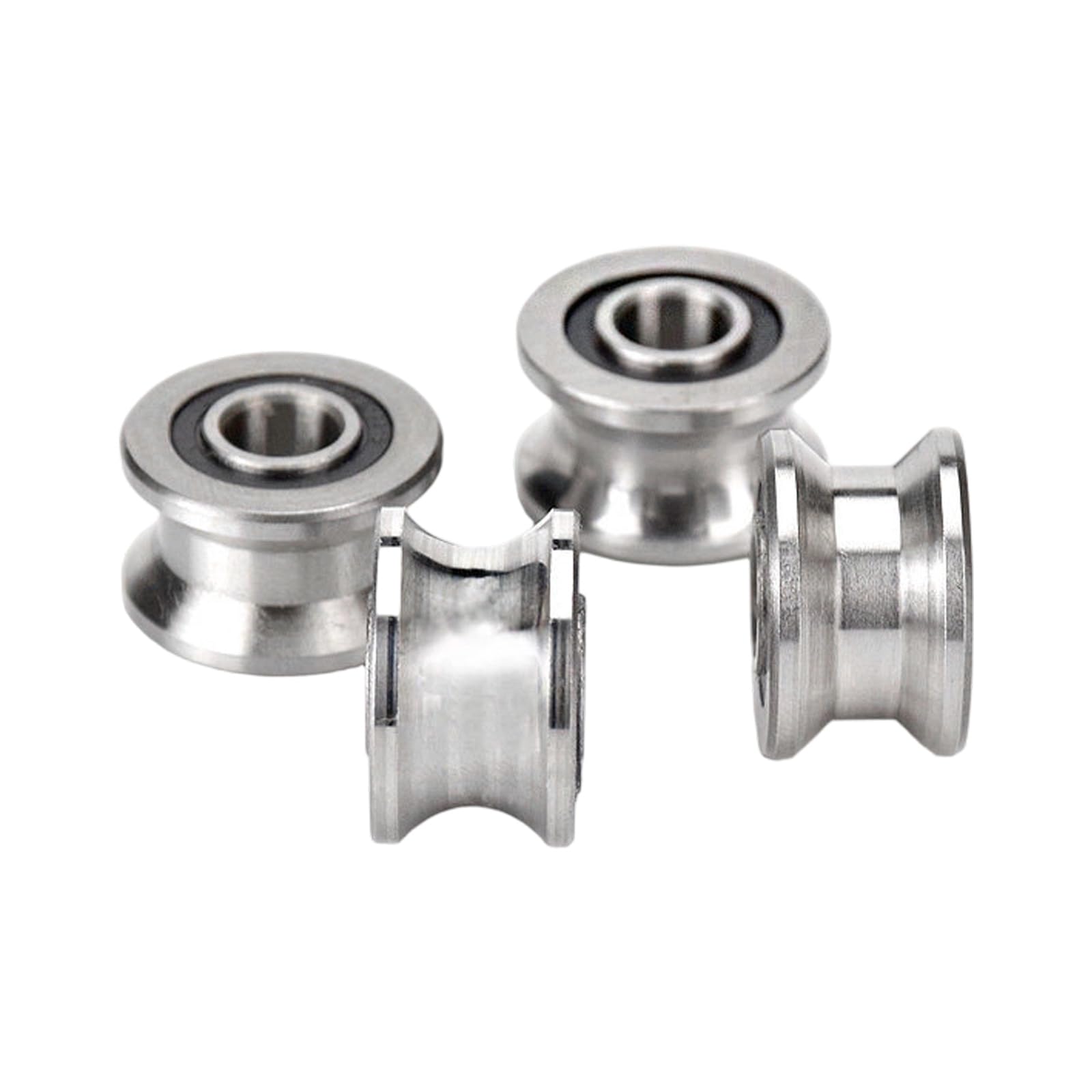Tsophreniq Of 4 Metal V Grooves Pulleys With Anticorrosion Coating Ideal For Workstations And Factories Bearing Steel Pulleys Trapezoid Rut Pulley