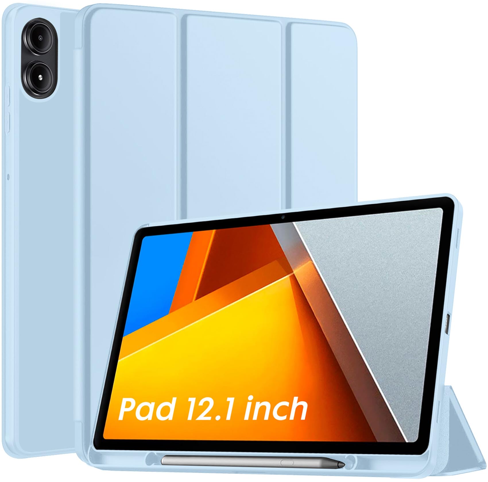 Robustrion Cover for Poco Pad 12.1 Cover Case, Flip Cover with Pencil Holder for Poco Pad 5G Tablet 12.1 inch [ Auto Sleep Wake Support] - Light Blue (B0D9XV7XF6) Amazon Price History, Amazon Price Tracker