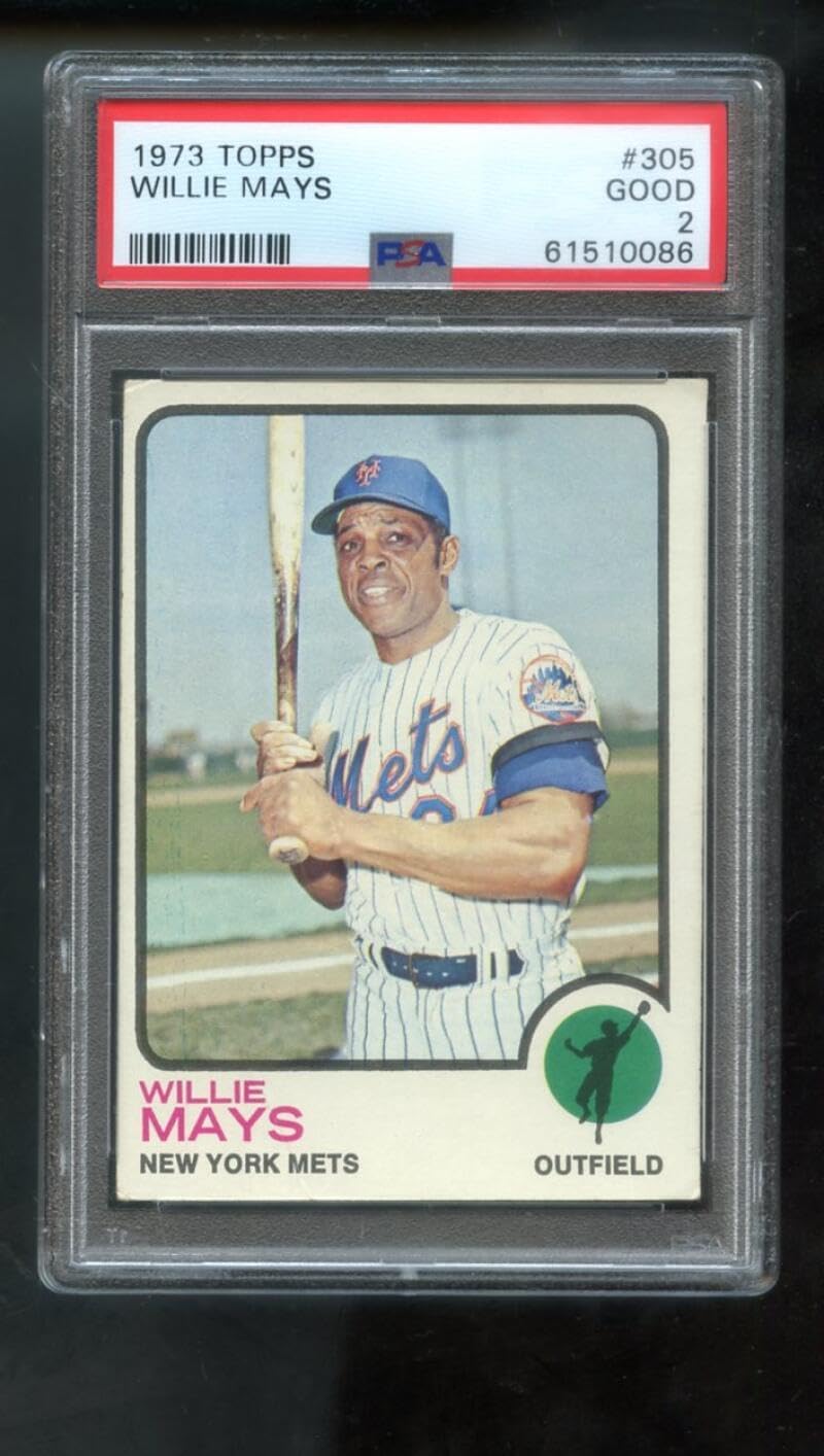 1973 Topps #305 Willie Mays PSA 2 Graded Baseball Card MLB New York Mets