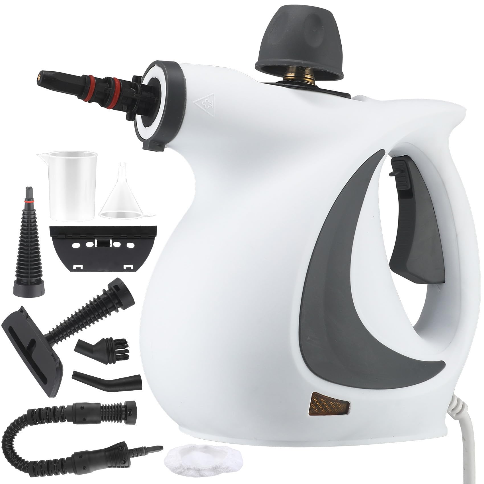Novaro Dampfreiniger Handdampfreiniger 1300W – Chemiefreier Dampfreiniger mit 12-teiligem Zubehör für Küche, Böden, Fliesen und Sofas, 350ml, 3 Bar Dampfdruck