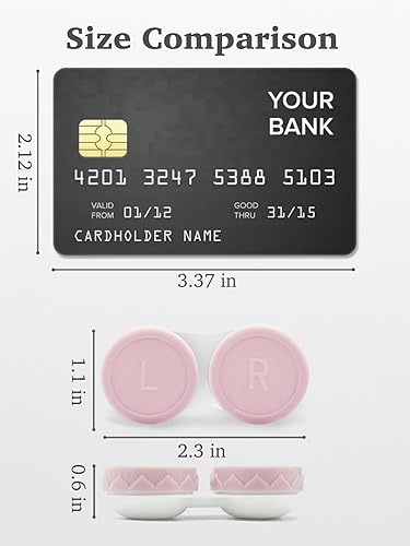 Vista 3 de Paquete de 4 Estuches para Lentes de Contacto, Kit de Reemplazo para Estuche de Remojo y Almacenamiento de Lentes de Contacto para Viaje, Uso Diario