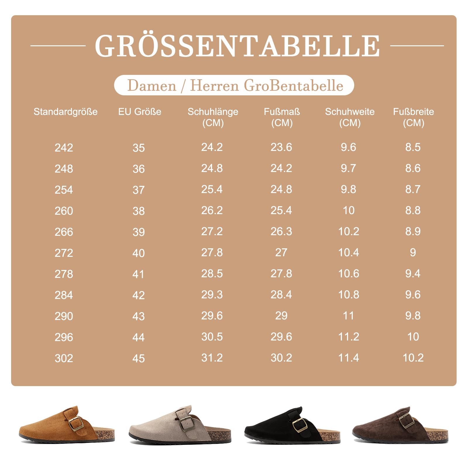 Mules et Sabots Homme Femme avec Liège Boucle Réglable Semelles Chaussures de Jardin Confortable d'Intérieur Extérieur 35-45