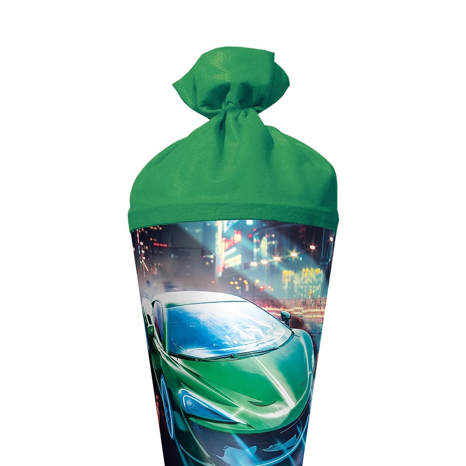 ROTH Cornet Surprise Racing - 70 cm - Rond - avec Fermeture en Feutre - Emballage Cadeau pour la rentrée des Classes