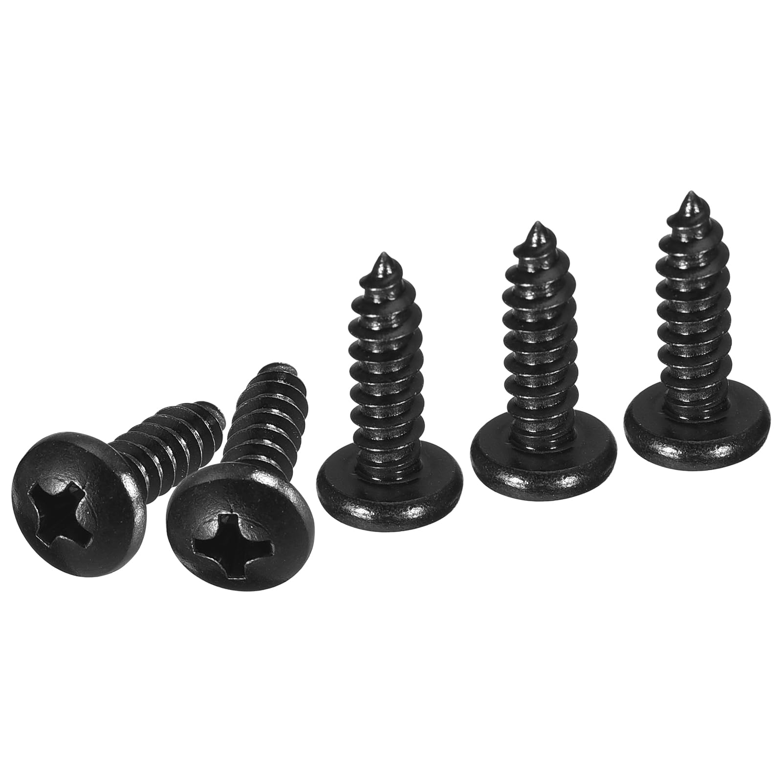 DTGN #10x5/8" Black Screws - 50Pack - 304 Stainless Steel Pan Head Phillips Screw