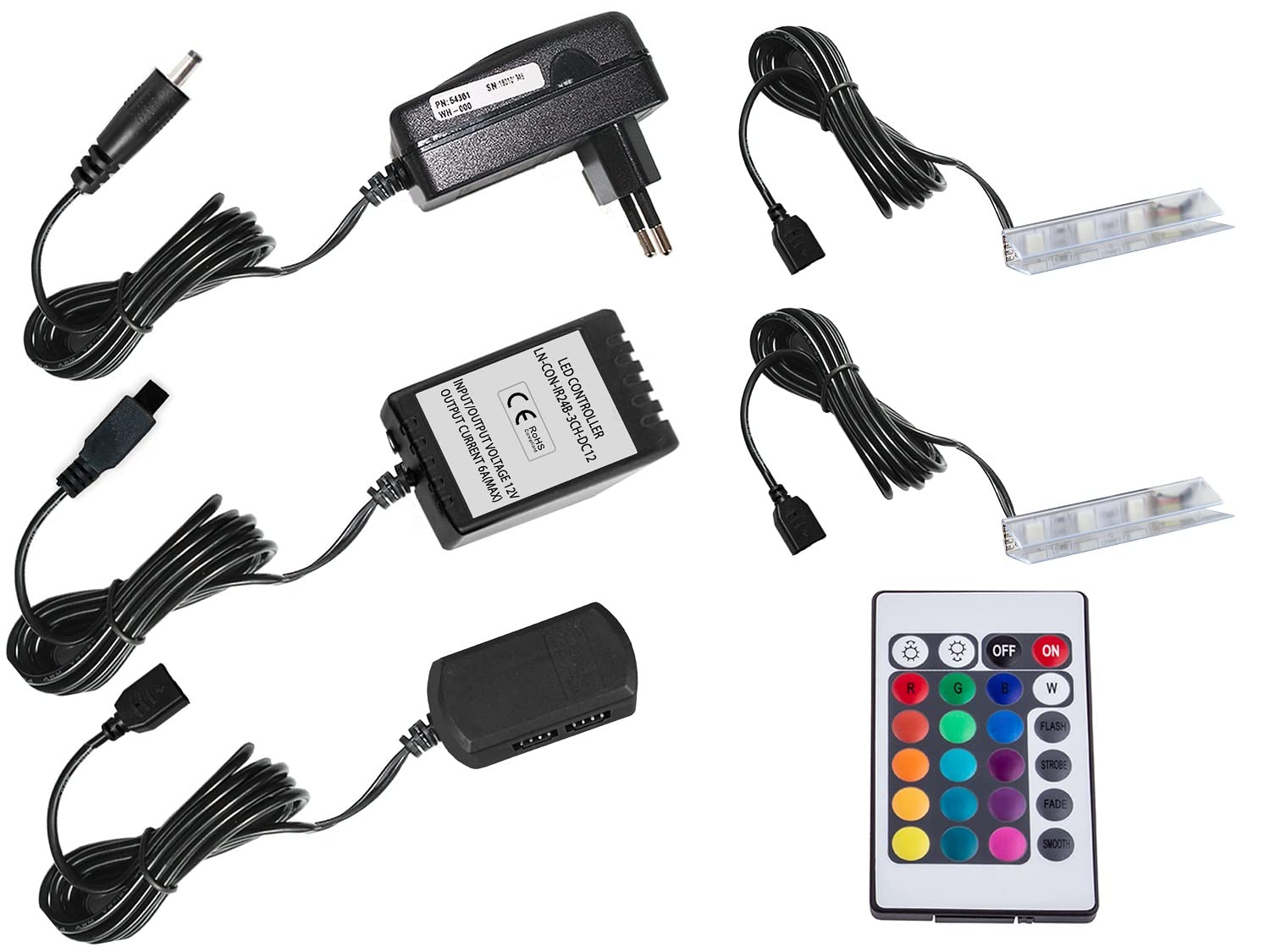 Belini - Set completo da parete per soggiorno, moderno, con illuminazione a LED, in legno