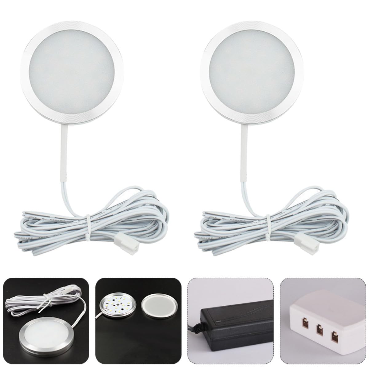 Lampada LED da Incasso 12V Rotonda 4 Pezzi per Camper Luce Soffitto Bianca Faretto LED Compatto Alluminio