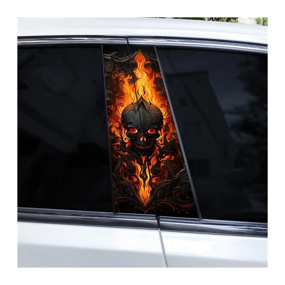 Bertdcx D Skull Sticker Car Oor Pillar Iy Personalize Car Window Pillar Cover Scratches Auto Parts(D)