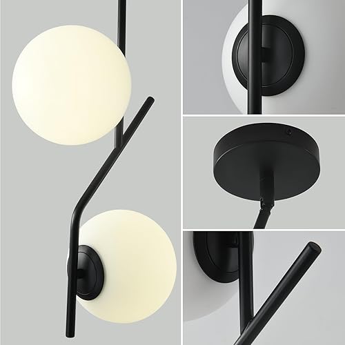 Miniatura 2 de SeeU Lámpara colgante de estilo moderno, lámpara de globo, lámpara colgante negra, lámpara colgante para isla Kithchen, comedor, dormitorio