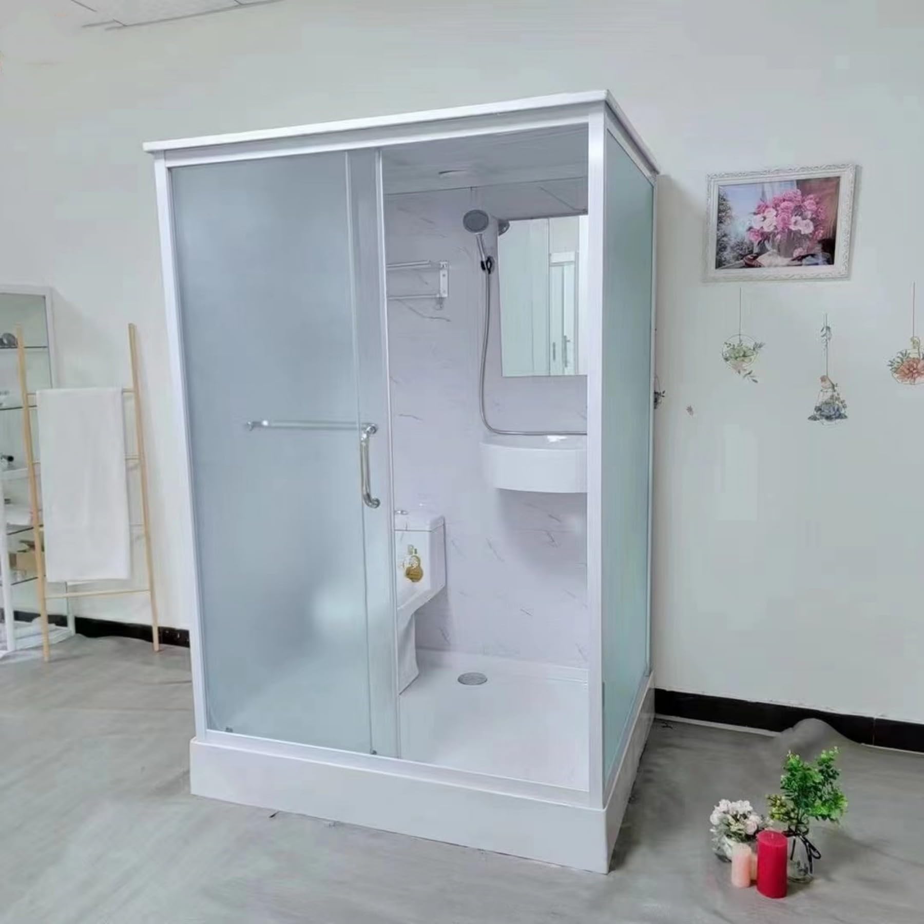 Amazon.co.jp: オールインワンシャワールーム 仮設トイレ 手鉢