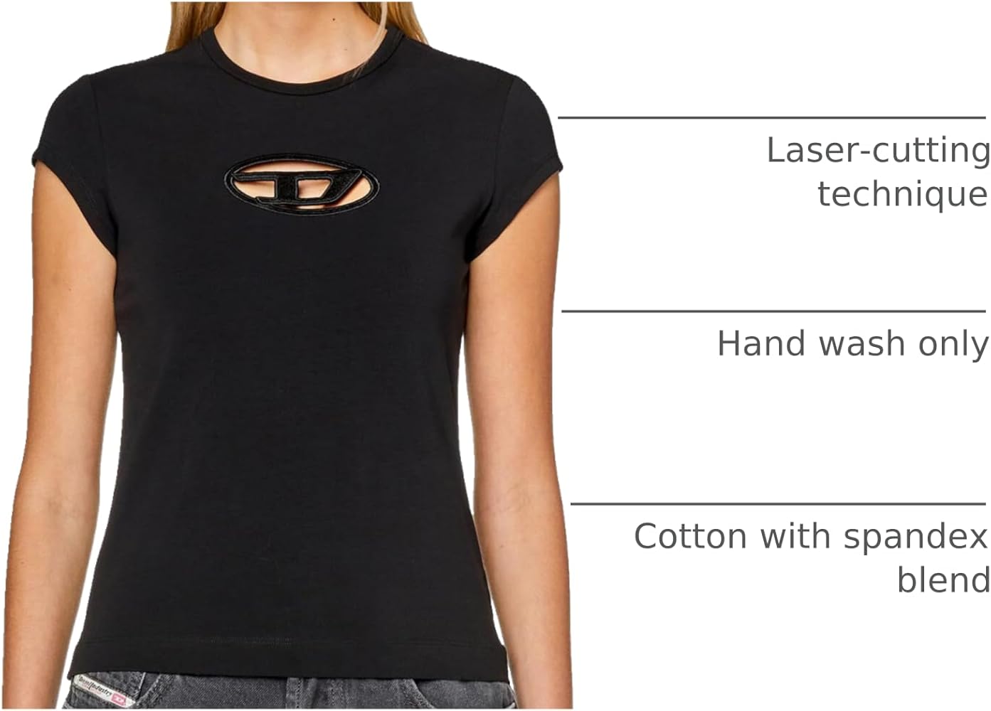 新品タグ付✨ ディーゼル T-ANGIE T-SHIRT ブラック L Amazon.com: T-ANGIE T-shirt with peekaboo logo : Clothing