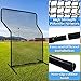Doubleriver Baseball Pitching Screen for Batting Cage Z Screen Steel Frame Heavy Duty Baseball&Softball Screen 5X7FT Softball Pitching Net
