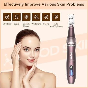 Dr.Pen A10 Professional Wireless Microneedling Pen with 20 Replacement Cartridges Adjustable Micro Needling Micro needle Pen Microneedle Machine for Skin Care EM4801KIT-UK