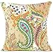 EYES OF INDIA - 16" BEIGE KANTHA DECORATIVE THROW SOFA CUSHION PILLOW COVER Indian Boho Decor