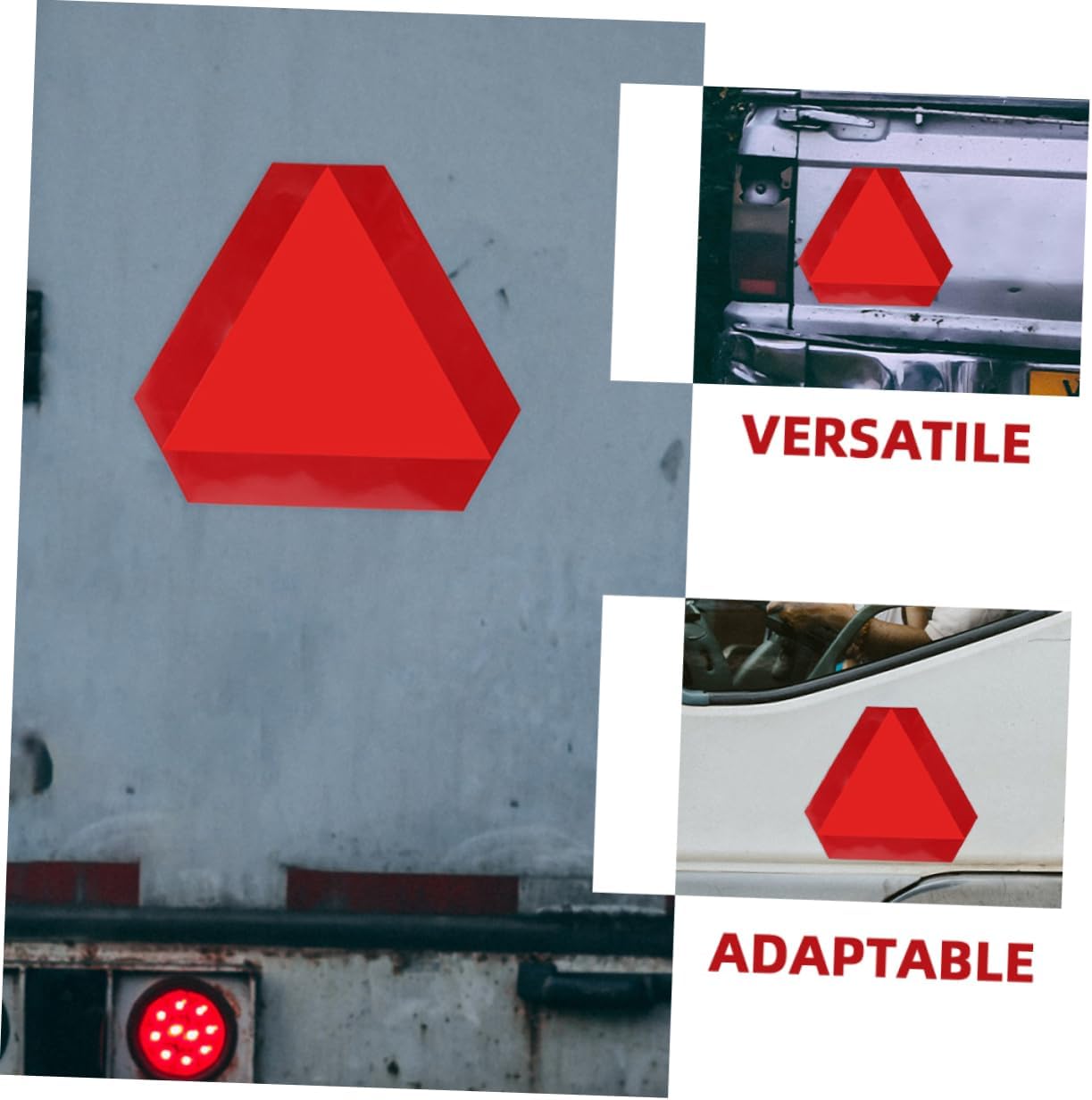 Gatuida 6pcs Slow Moving Vehicle Sign Triangle Safety Reflectors Adhesive for Vehicles Construction
