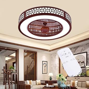 TFCFL 22 Ceiling Fan with Light, Modern Ceiling Fan with Lights Remote Control Household Fan Chandelier 3 Color Dimmable Enclosed Fan Light Ceiling Light with Fan