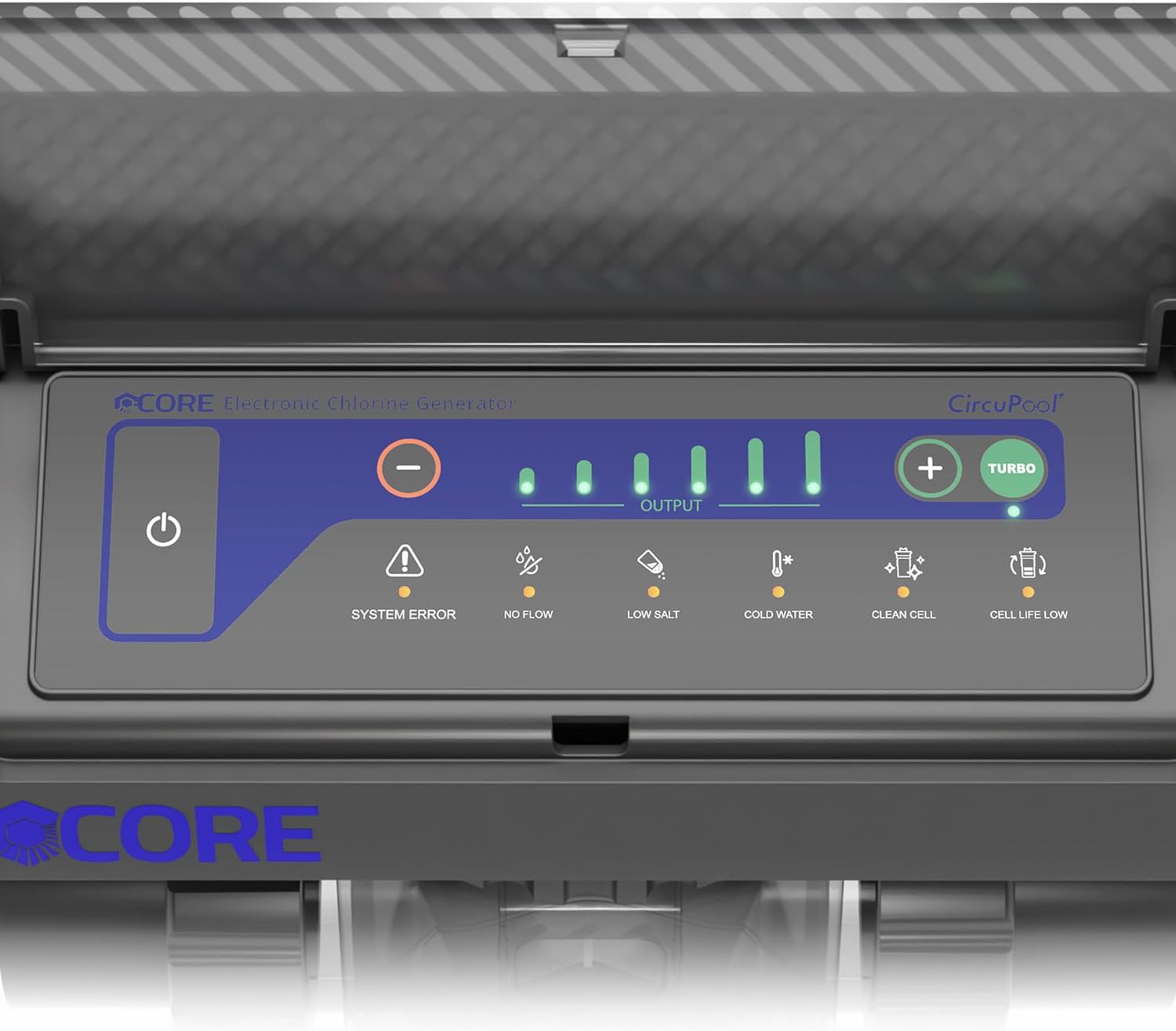 Close-up of the CircuPool CORE55 control panel