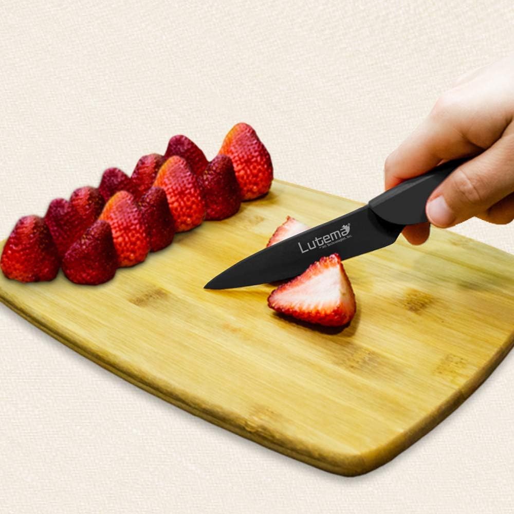 Professional 12-piece Kitchen Knives with Safety Sheaths Ergonomic Handle (Black)