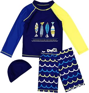 Conjunto De Roupa De 2 Peças Conjuntos De Roupa De Bebê Touca Bebê Maiô De Manga Longa Menino Conjunto De Maiô De Manga Comprida Menino Calções De Banho De 2 Peças Meninos Calções