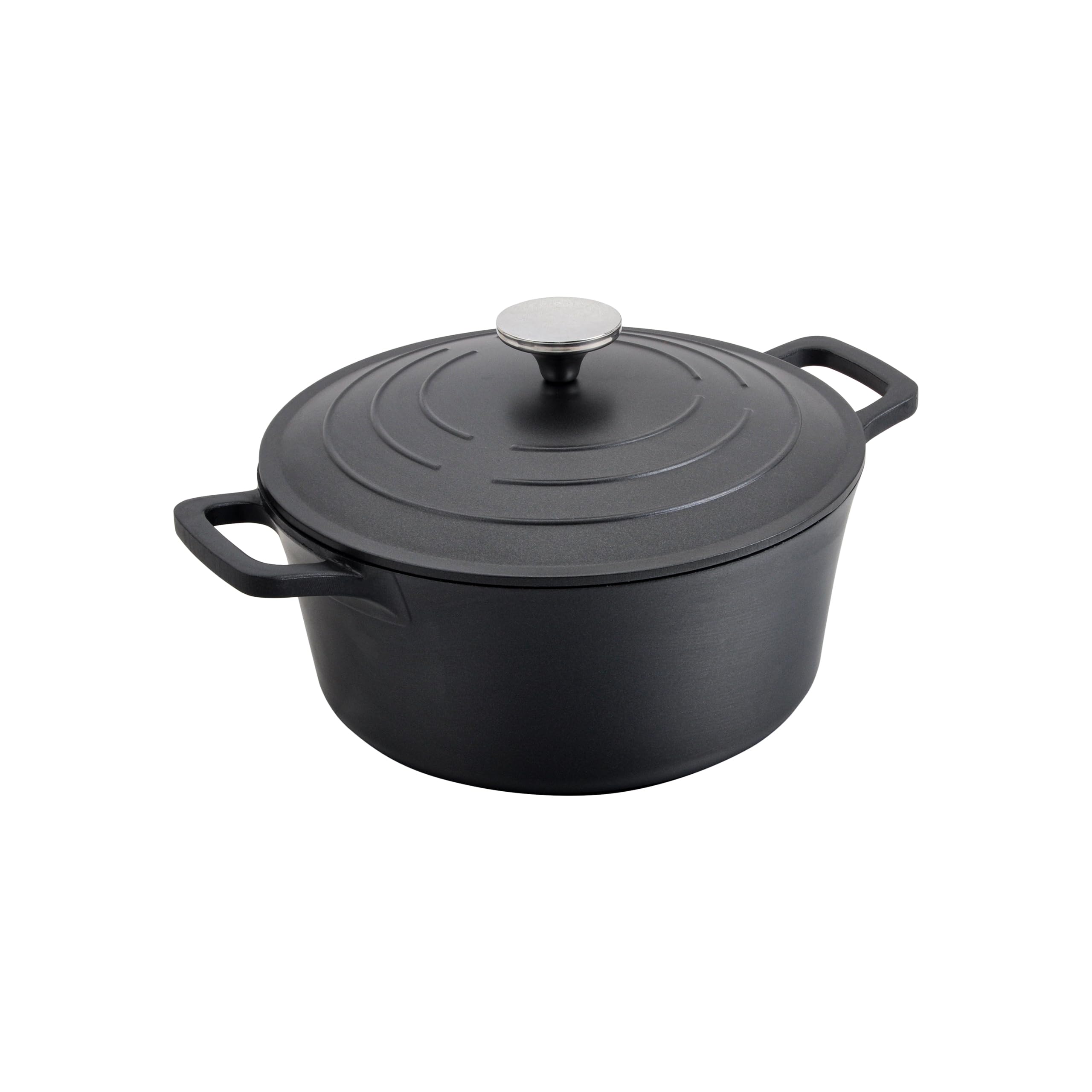 B&Q -  Round Cast Aluminium Casserole DishBlack24Cm5L