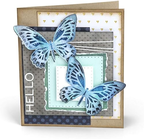 Miniatura 5 de Sizzix Thinlits 661802 - Juego de troqueles de mariposa miniatura de Tim Hotlz, paquete de 4, multicolor, talla única