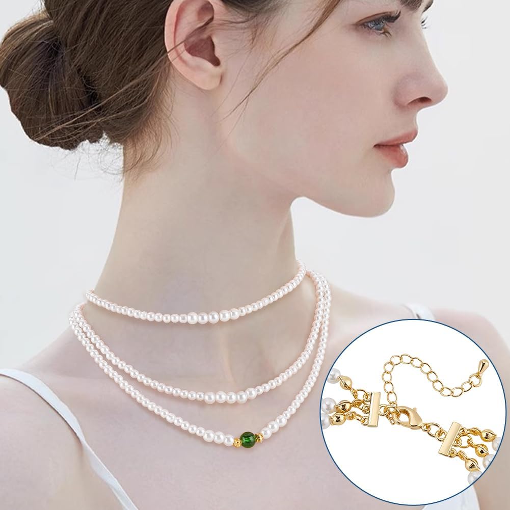 Beebeecraft 1 Box 8Pcs Layering Clasp 18K Gold Plated Brass Multi Strand Layered Necklaces Clasps Adjustable Chain Connectors with Lobster Claw Clasps for DIY Jewelry Making