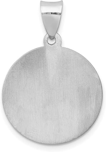 Miniatura 4 de Colgante de medalla redonda de San Judas Tadeo con palabras en oro real de 14 k