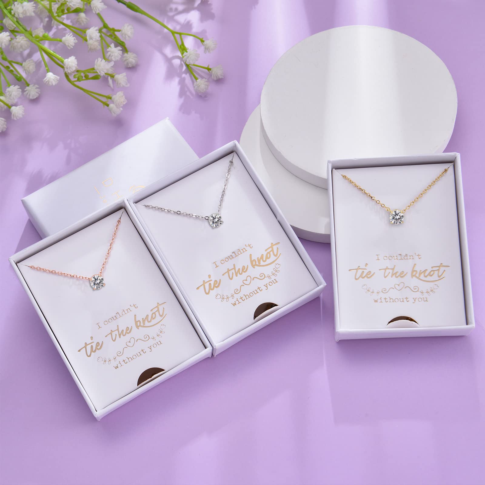 Regalos de propuesta de dama de honor, aretes de gota de lágrima, collar con cristales colgantes, collares, conjuntos de joyas para novia, damas de honor, baile de graduación, boda, Metal, circonita