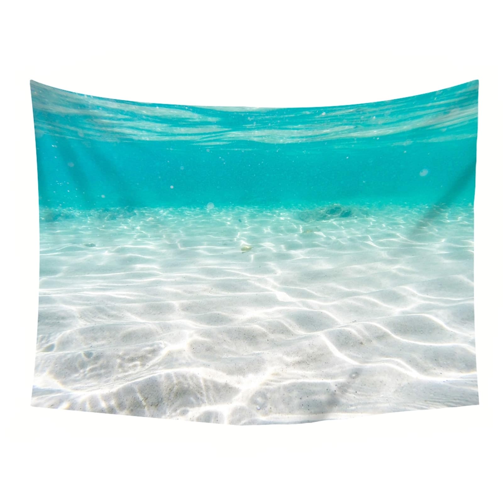 Epinki Wandteppiche Natur, Wandteppich Landschaft Natur Meer Sand Tapisserie Polyester Tapestry für Wohnheim Wanddeko, Lake Grün, 240x220cm