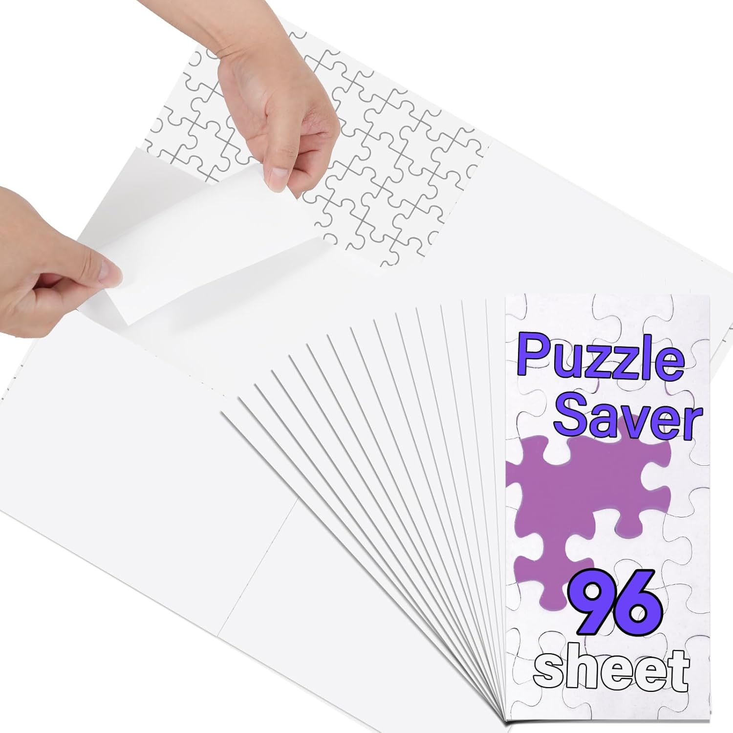 Puzzle Glue Sheets for 1000-Pieces, 96 PCS Puzzles Saver Sheets, Easy Peel and Stick Jigsaw Sticker Sheets, No-Clean Puzzle Glue Stickers, Gifts for Puzzles Lovers (96 PCS)