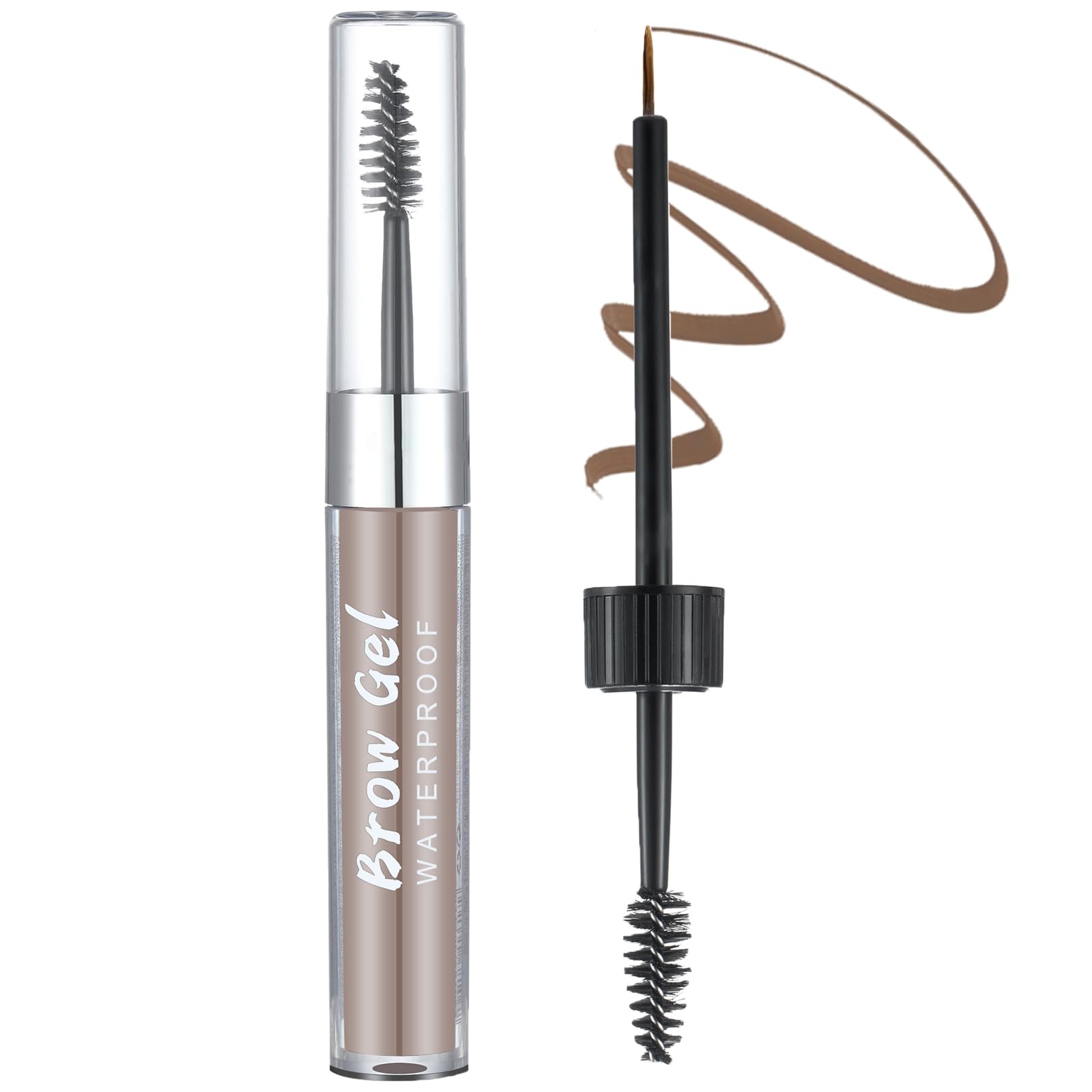 Gel de Cejas Waterproof, Mascara Tinte Fijador para Cejas, Geles LíQuidos Fijadores De Cejas Impermeables Y Resistentes Al Sudor, Maquillaje para Cejas Duración 24h, Marrón Medio Neutro