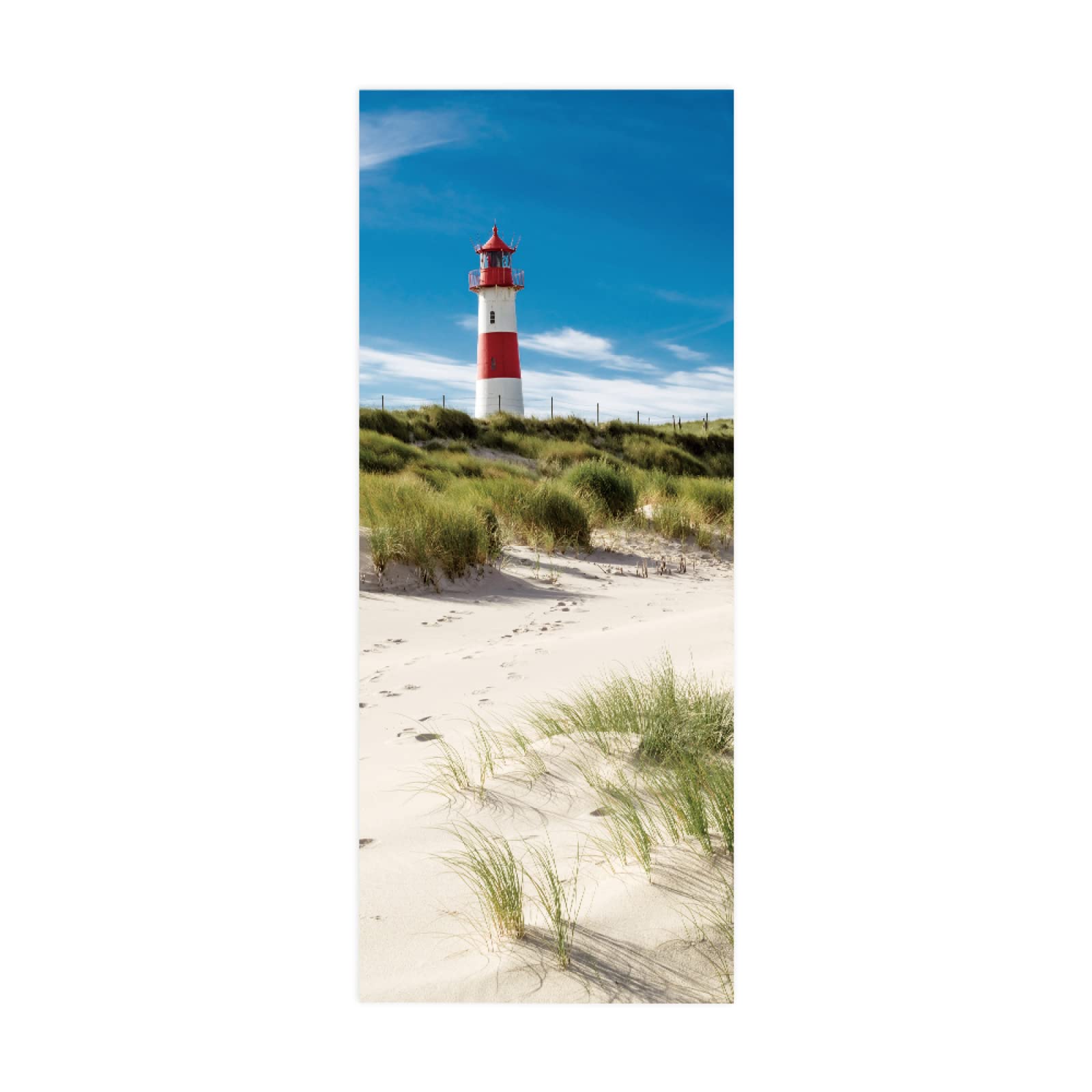 3D Door Stickers Beach Lighthouse Mural Art Sticker Wallpaper Self-Adhesive Decals Removable Vinyl W85 x H205cm