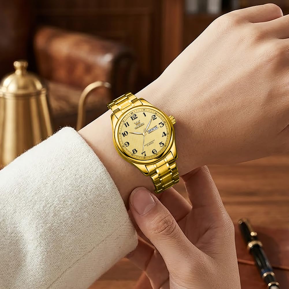 OLEVS Orologi da donna in acciaio inox analogico al quarzo impermeabile