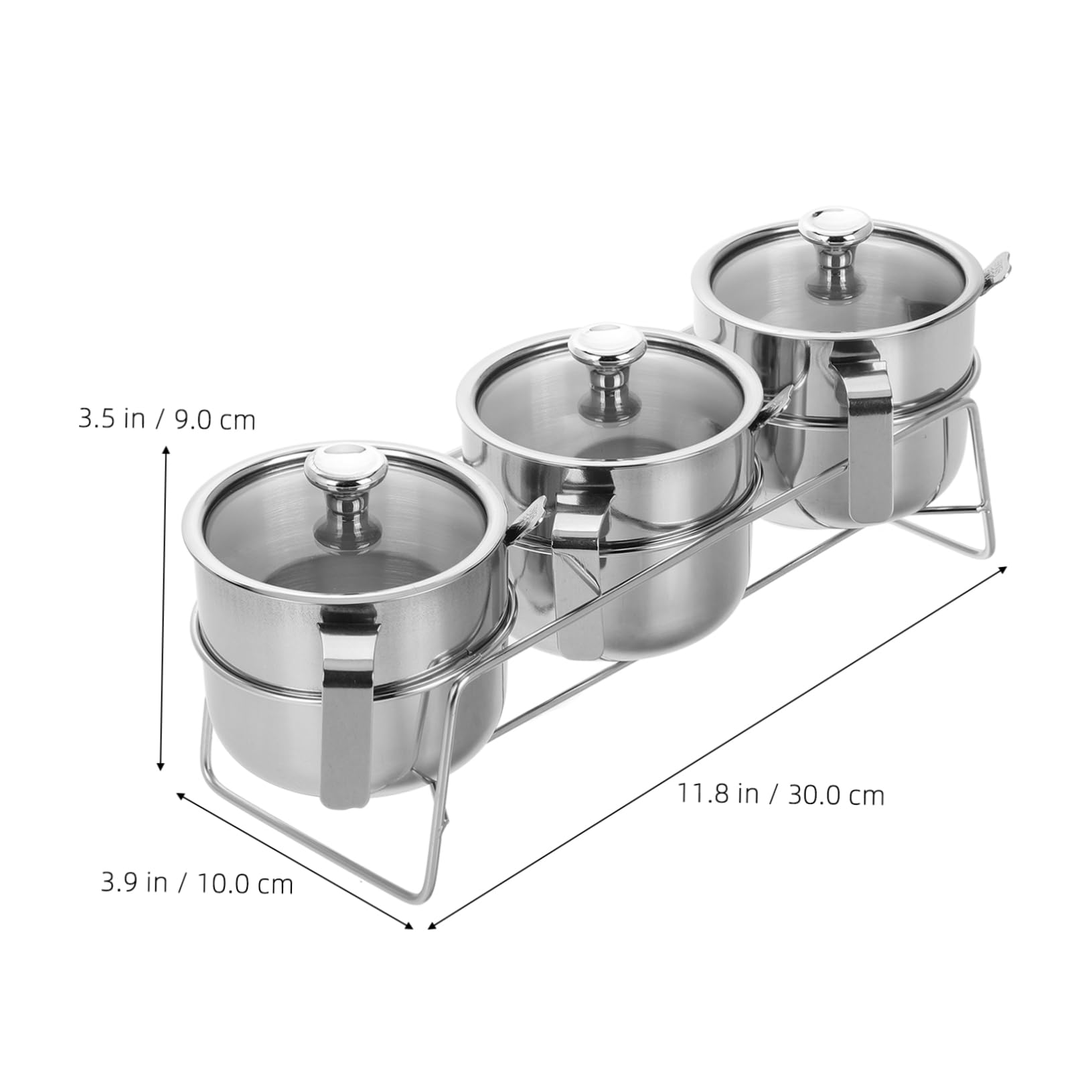 Luxshiny 1 Juego Frascos de Especias Inoxidable con Tapa de Vidrio Transparente Organizadores de Condimentos para Cocina para Sal y Especias