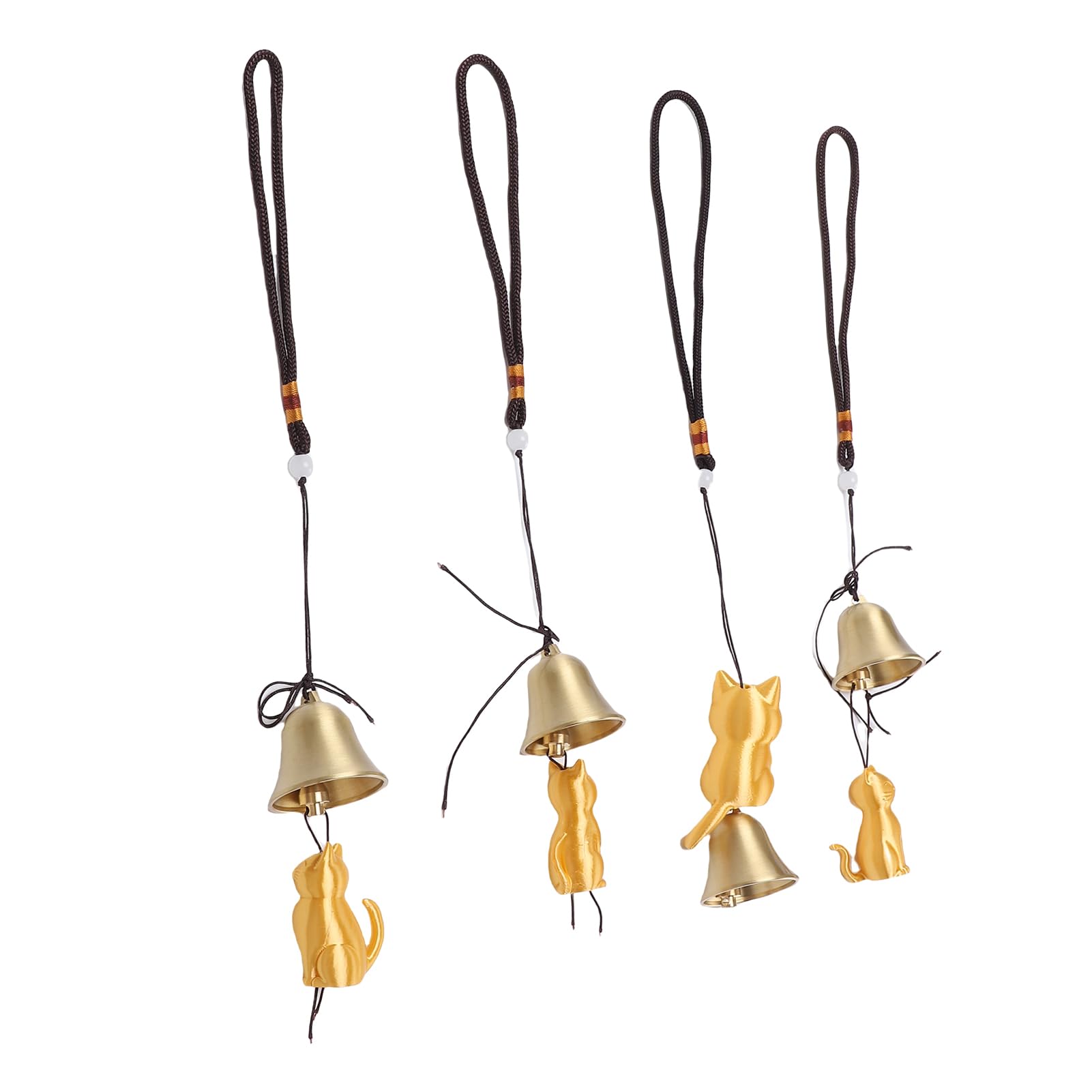 Carillón de viento de gato para decoración de jardín, pack de 4 campanillas relajantes